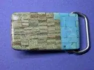 Paul Coriz (Kewa) – Gürtelschnalle mit Serpentine und Türkis