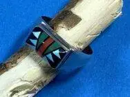 Serena Banteah (Zuni) - Fingerring mit Mosaic Inlay