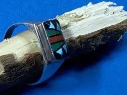 Serena Banteah (Zuni) - Fingerring mit Mosaic Inlay