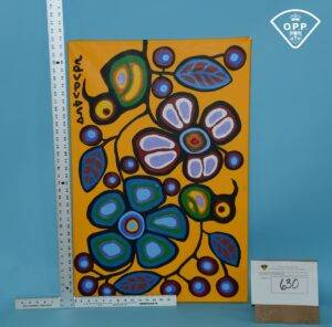 A suspected Morrisseau forgery seized by police. Courtesy of the OPP.